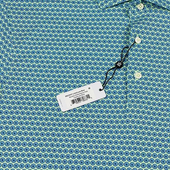 Turtleson Men’s Medium Green Blue Fruit Slice Performance Golf Polo Shirt - Picture 8 of 14